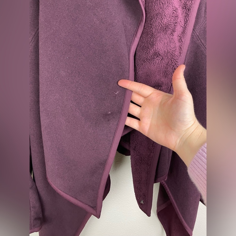 Lululemon Women's 10 Presence Of Mind Jacket Bordeaux Drama Drape Fleece Lined - Picture 8 of 16